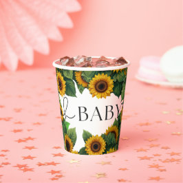 "Oh Baby" Moderne elegante Sonnenblumendusche Pappbecher