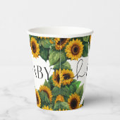 "Oh Baby" Moderne elegante Sonnenblumendusche Pappbecher (Rechts)