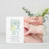 Oh Baby, moderne Geburtsankündigung des Fotos (Stehend Vorderseite)