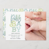 Oh Baby, moderne Geburtsankündigung des Fotos (Vorne/Hinten)