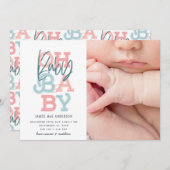 Oh Baby, moderne Geburtsankündigung des Fotos (Vorne/Hinten)