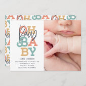 Oh Baby, moderne Geburtsankündigung des Fotos (Vorne/Hinten)