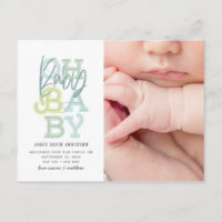 Oh Baby, moderne Geburtsankündigung des Fotos