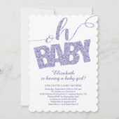 Oh, Baby! Moderne Glitzer Kinderdusche Einladung (Vorderseite)