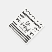 Oh, Baby! Moderne Grafik schwarz-weiß Serviette (Ecke)