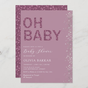 Oh Baby Moderne Niedliche Lila Boho Girl Babydusch Einladung