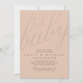 Oh Baby Moderne Typografie Script Couples Dusche Einladung (Vorderseite)