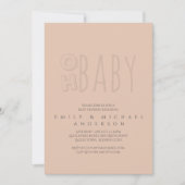 Oh Baby Moderne Typografie Script Couples Dusche Einladung (Vorderseite)
