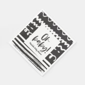 Oh Baby! Modernes, grafisches Babydusche-Party Serviette (Ecke)