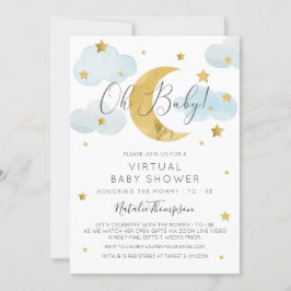 Oh Baby Moon & Stars theme Virtual Baby Shower Einladung