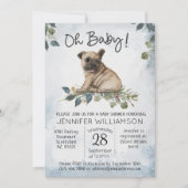 Oh, Baby! Mops Puppy Dog Babydusche Einladung (Vorderseite)