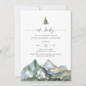 Oh Baby Mountain Forest Boy Babydusche Einladung (Vorderseite)