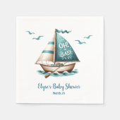 "Oh, Baby" Nautical Baby Shooting Paper Napkin Serviette (Vorderseite)