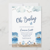 Oh Baby Nautical Baby Shower Einladung (Vorderseite)
