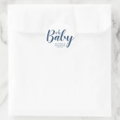Oh Baby - Navy Blue Baby Dusche Runder Aufkleber (Tasche)