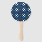 Oh Baby - Navy Blue Polka Dot Baby Shower Fächer (Rückseite)