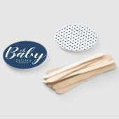 Oh Baby - Navy Blue Polka Dot Baby Shower Fächer (Non-assembled)