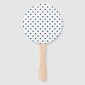 Oh Baby - Navy Blue Polka Dot Baby Shower Fächer (Rückseite)