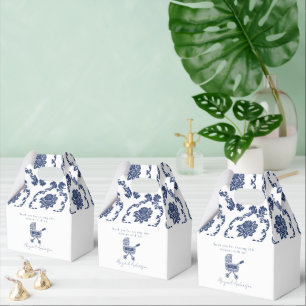 Oh Baby Navy Damask Pram Babydusche Geschenkschachtel