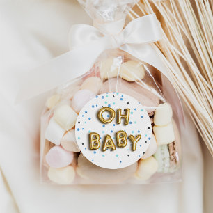 Oh Baby Navy & Gold Baby Dusche Runder Aufkleber