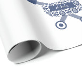 Oh Baby Navy Pram Baby Dusche Geschenkpapier (Rolleneckpunkt)