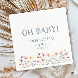 OH BABY! Neue Wildblume   White Baby Dusche Serviette