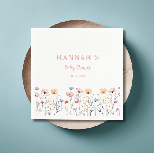 OH BABY! Neue Wildblume | White Baby Dusche Serviette