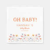 OH BABY! Neue Wildblume | White Baby Dusche Serviette (Vorderseite)