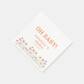 OH BABY! Neue Wildblume | White Baby Dusche Serviette (Ecke)