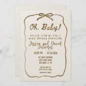 Oh Baby Neutral Baby Dusche Einladung (Vorne/Hinten)