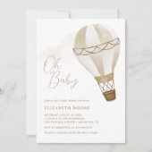 Oh Baby Neutral Hot Air Ballon | Einladung (Vorderseite)
