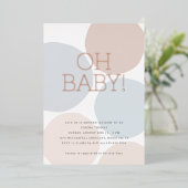 OH BABY! Neutraler Polka Dot Baby des modernen Ges Folieneinladung (Stehend vorne)