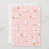 Oh Baby Niedlich Baby Swan Crown Stars Babydusche Einladung (Rückseite)