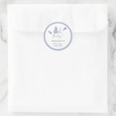 Oh Baby Niedlich Blue Pumpkin Bow Boy Baby Dusche Runder Aufkleber (Tasche)