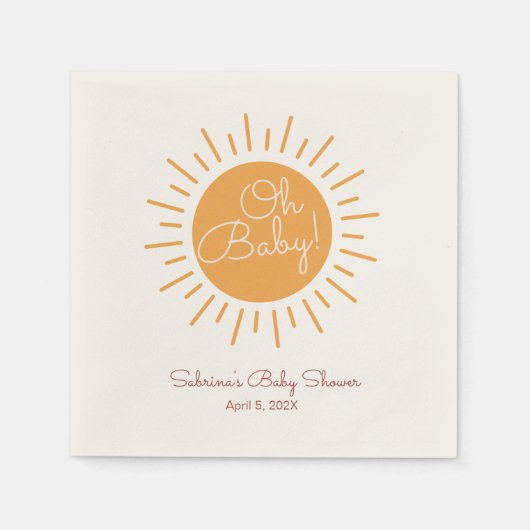 Oh Baby niedlich Boho Sonnenscheindusche Serviette (Vorderseite)
