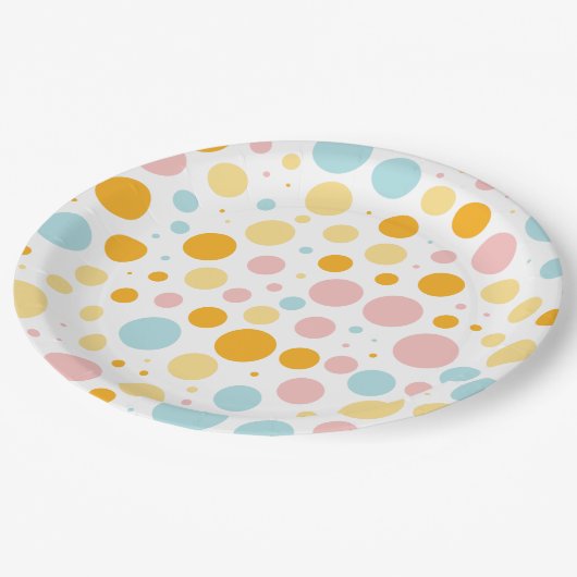 Oh Baby Niedlich Fun Polka Dots Babydusche Pappteller (Schrägansicht)