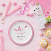 Oh Baby Niedlich Pink Pumpkin Bow Girl Baby Dusche Pappteller (Party)