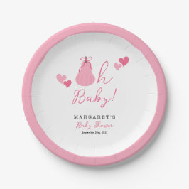 Oh Baby Niedlich Pink Pumpkin Bow Girl Baby Dusche Pappteller