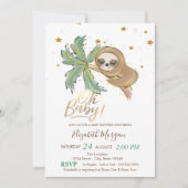 Oh Baby Niedlich Sleeping Sloth Baby Dusche Einladung (Vorderseite)