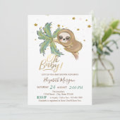 Oh Baby Niedlich Sleeping Sloth Baby Dusche Einladung (Stehend Vorderseite)