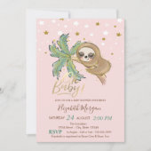 Oh Baby Niedlich Sleeping Sloth Stars Baby Dusche Einladung (Vorderseite)