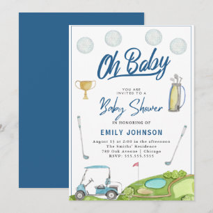 Oh, Baby! Niedliche Golf Baby Dusche Party Einladu Einladung