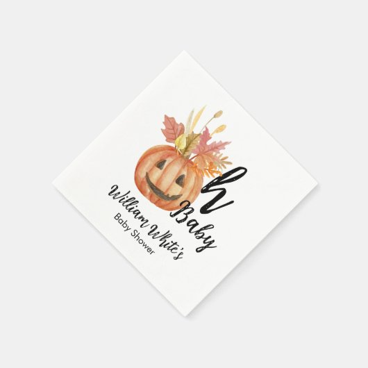 Oh, Baby! Niedliche Pumkin Halloween Herbstdusche Serviette (Ecke)