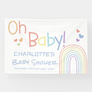 Oh, Baby! Niedliche Rainbow Baby Dusche Banner