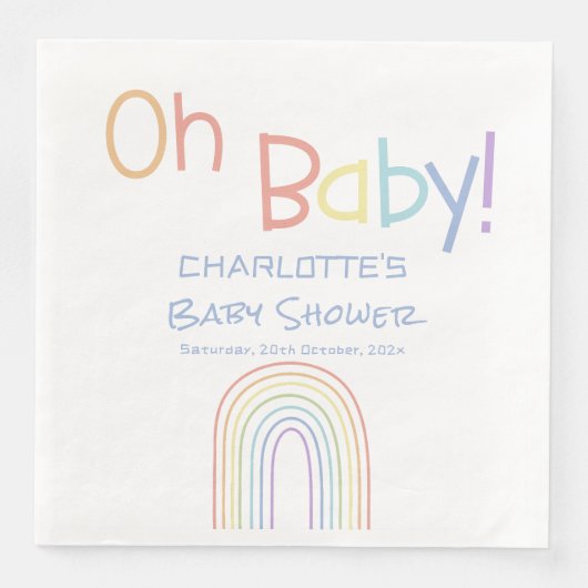 Oh, Baby! Niedliche Rainbow Baby Dusche Serviette (Vorderseite)