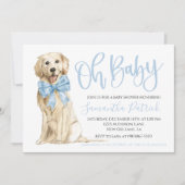 Oh, Baby! Niedlicher Hund Blauer Junge Einladung (Vorderseite)