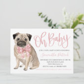 Oh, Baby! Niedlicher Hund rosa Welpendusche Einladung (Stehend Vorderseite)