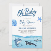 Oh, Baby! Ocean & Sea Baby Dusche Einladung (Vorderseite)