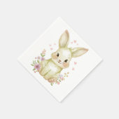 Oh Baby, Olive Green Bunny Pastel Shower Party Serviette (Ecke)