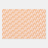 Oh, Baby! Orange Pink Pattern Rainbow Gift Geschenkpapier Set (Vorderseite)